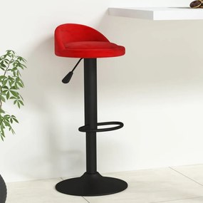 vidaXL Banco de bar veludo vermelho tinto