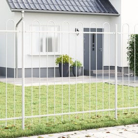Cerca de Jardim vidaXL com Topo Arqueado Branco 3,4x1,5 m Aço
