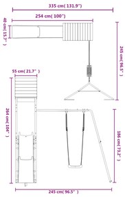 Conjunto de brincar para exterior madeira de pinho impregnada