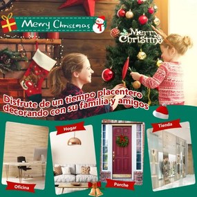Árvore Natal de entrada de 120 cm com 100 luzes LED temporizadas, 3 modos de iluminação e 160 pontas de ramos Verde+dourado