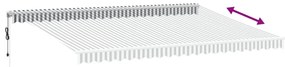 Toldo retrátil automático 500x300 cm antracite e branco