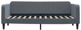 Sofá-cama 80x200 cm veludo cinzento-escuro