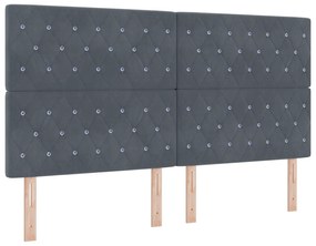 Cama vidaXL Cinza Escuro 180x200 cm Veludo