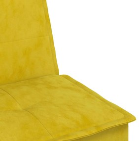 Sofá-cama em forma de L 255x140x70 cm veludo amarelo