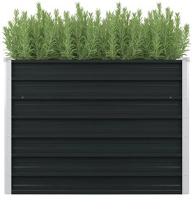 vidaXL Canteiro jardim elevado 100x100x77 cm aço galvanizado antracite