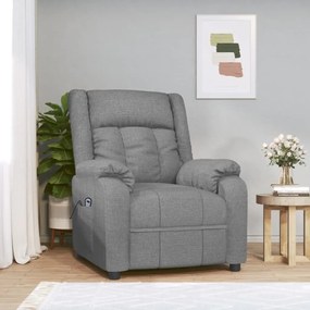 vidaXL Poltrona reclinável elétrica tecido cinzento-claro