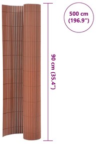Cerca de jardim dupla face PVC 90x500 cm castanho
