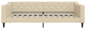 Sofá-cama 100x200 cm tecido cor creme