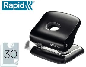 Furador Rapid Fc30 Plastico Cor Preta Capacidade 30 Folhas