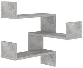 Estantes canto p/ parede 2pcs deriv. madeira cinza cimento