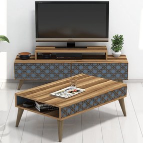 Conjunto de Mobiliário de Sala City – Noz e Calcedónia – Unidade de TV