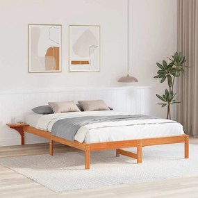 vidaXL Estrutura da Cama Marrom Cera 160 x 200 cm