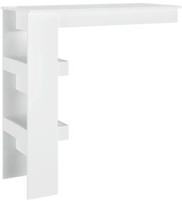 Mesa bar parede 102x45x103,5cm derivados madeira branco brilh.