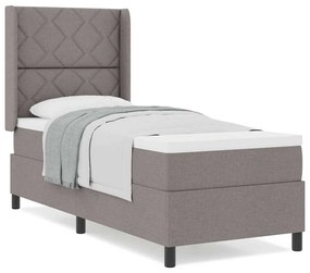 Cama com Estrado e Colchão Taupe 80x200 cm Tecido