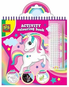 Desenhos para Pintar Ses Creative Activity Colouring Book 3 em 1 Conjunto de Etiquetas Caderno
