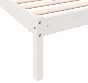 Cama extra longa sem colchão 90x210 cm pinho maciço branco