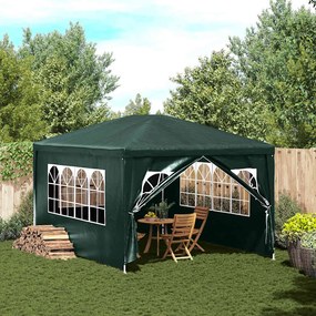 45101 vidaXL Tenda para festas 3x4 m verde