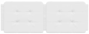 Almofadão de cabeceira 120 cm couro artificial branco