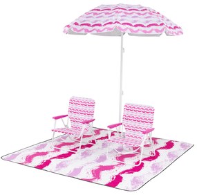 Pacote com 2 cadeiras de praia dobráveis ​​com apoios de braços e alça de transporte - Colorido - P