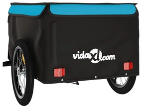 Reboque para bicicleta 45 kg ferro preto e azul