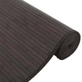 Tapete retangular 80x300 cm bambu castanho-escuro
