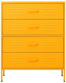 Cómoda/aparador com gavetas aço 80x35x101,5 cm amarelo mostarda
