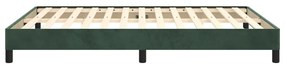 Estrutura de cama sem colchão 140x190 cm veludo verde-escuro