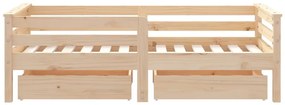 Estrutura de cama infantil c/ gavetas 70x140 cm pinho maciço