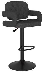 Bancos de bar 2 pcs tecido cinzento-escuro