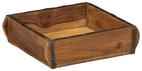 vidaXL Tabuleiro Castanho 31 x 29 x 10 cm Madeira Reforçada Sólida