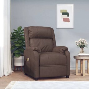 vidaXL Cadeira de massagens couro artificial castanho