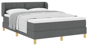 Cama Box Spring com Colchão - Cinza Escuro, 160x200 cm Tecido