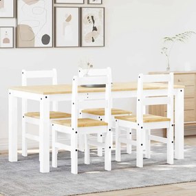 5 pcs conjunto de jantar Panama madeira pinho maciça branco