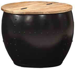 Mesa de centro redonda 53x43 cm madeira de mangueira maciça