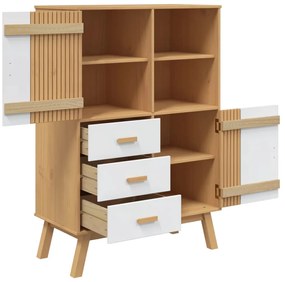 Armário alto OLDEN 85x43x125 cm pinho maciço branco/castanho
