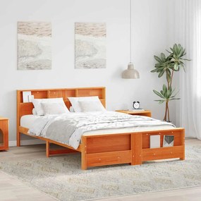 vidaXL Estrutura da Cama com cabeceira Castanho-mel 150 x 200 cm