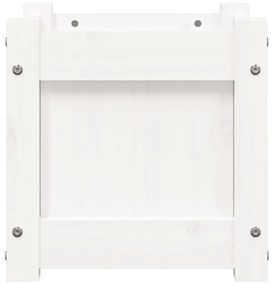 Vaso/floreira de jardim 31x31x31 cm pinho maciço branco