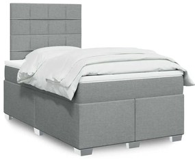 Cama com molas/colchão 120x200 cm tecido cinza-claro