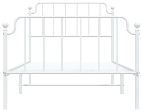 Estrutura de cama com cabeceira e pés 100x190 cm metal branco