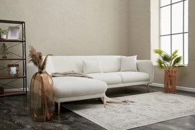 Sofá-Cama de Canto Simena – Creme Dourado – 266 x 133 cm