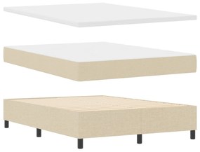 Cama Box Spring com Colchão Creme 160x200 cm Tecido