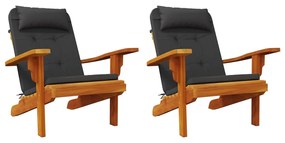 Almofadões p/ cadeira adirondack 2 pcs tecido oxford preto
