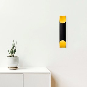 Candeeiro de Parede Efsun - Preto - Diâmetro 8cm, Altura 40cm