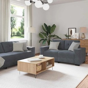 vidaXL Conjunto de Sofás 3 pcs Cinzeto 221 x 78 x 80 cm Veludo