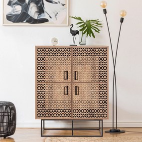 Armário Multiuso Quantum – Pinheiro Atlântico Preto – 93x115x36 cm