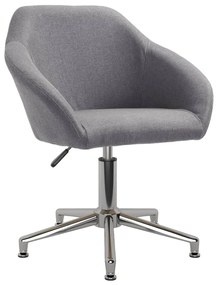 330508 vidaXL Cadeira de escritório giratória tecido cinzento-claro