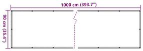 Tela de privacidade para varanda 1000x90 cm PVC cinzento