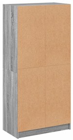 Armário alto com portas derivados de madeira cinzento sonoma