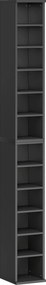 HOMCOM Conjunto de 2 estantes coluna armário de armazenamento CD-DVD 12 compartimentos 21 x 22,5 x 88,5 cm capacidade 204 CDs preto | Aosom Portugal