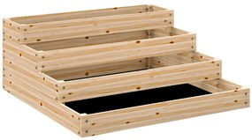 Outsunny Canteiro de Jardim Sem Fundo 4 Andares para Ervas Legumes Frutas Flores 113x113x46 cm Madeira Natural | Aosom Portugal